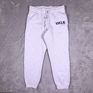 Yale University Heather Gray Fleece Jogger Sweatpants Mens S Collegiate Lounge